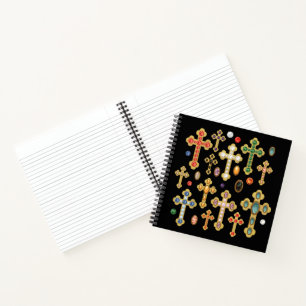 Imitate Birthstone Kreuze und lose Edelsteine auf  Notizbuch