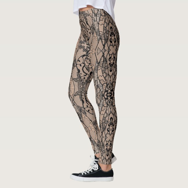 Imitate Black Lace Fishnet Romantic Leggings Gesch (Links)