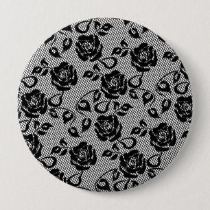 Imitate Black Lace Rose Fishnet Button Gift