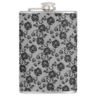 Imitate Black Lace Rose Fishnet Flask Geschenk Flachmann