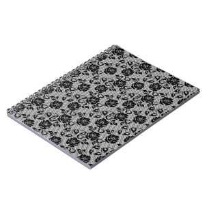 Imitate Black Lace Rose Fishnet Notebook Romantik Notizblock
