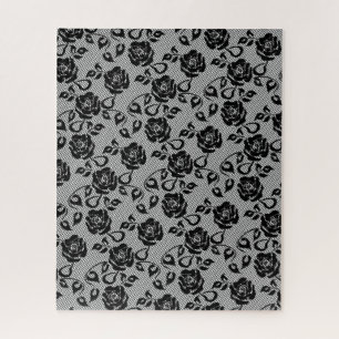 Imitate Black Lace Rose Fishnet Puzzle Geschenk