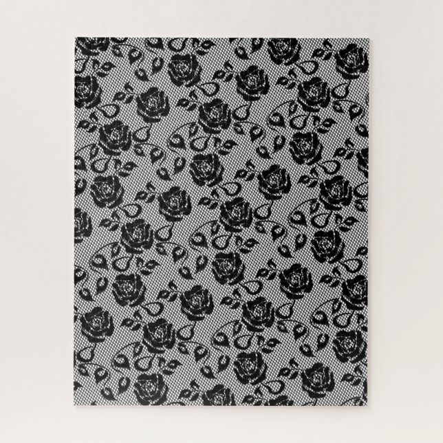 Imitate Black Lace Rose Fishnet Puzzle Geschenk (Vertikal)