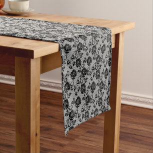 Imitate Black Lace Rose Fishnet Table Runner Kurzer Tischläufer
