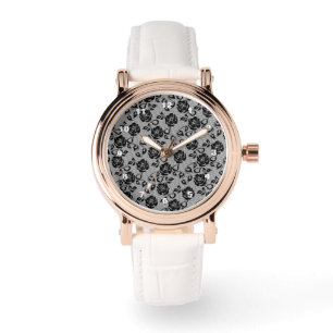 Imitate Black Lace Rose Fishnet Watch Armbanduhr
