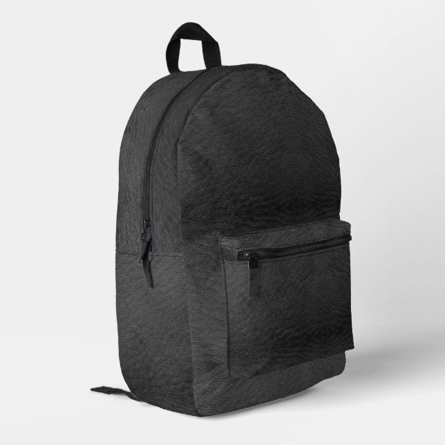 Imitate Black Leather Bedruckter Rucksack (Rückseitige Ecke links)