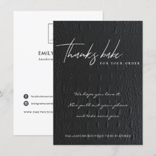 IMITATE BLACK LEATHER CORPORATE Business LOGO Dankeskarte