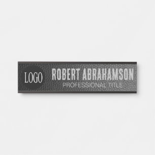 Imitate Black Leather Logo Office Door SIgn Türschild