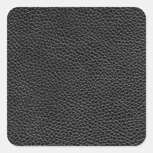 Imitate Black Leather Quadratischer Aufkleber (Vorderseite)