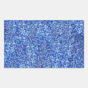 Imitate Blauer Glitzer Blank Template Glamour Clas Rechteckiger Aufkleber