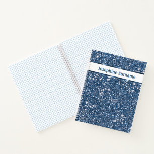 Imitate Blauer Glitzer Textur mit benutzerdefinier Notizbuch
