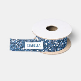 Imitate Blauer Glitzer Textur mit benutzerdefinier Satinband