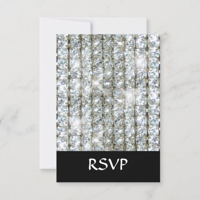 Imitate Bling RSVP Karte (Vorderseite)