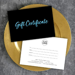 Imitate Blue Glitzer auf Black Gift Certificate