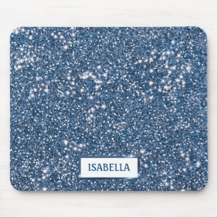 Imitate Blue Glitzer Textur mit Individuelle Name  Mousepad