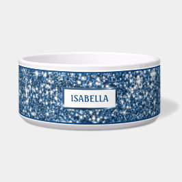 Imitate Blue Glitzer Textur mit Individuelle Name  Napf