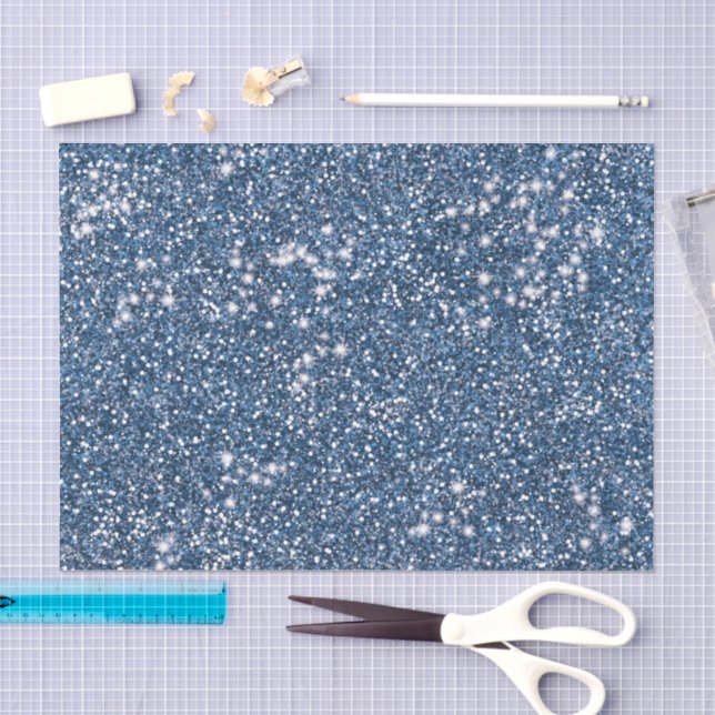 Imitate Blue Glitzer Texture Look-like Graphic Seidenpapier (Handwerk)