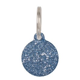 Imitate Blue Glitzer Texture Look & Pet's Info Haustiermarke