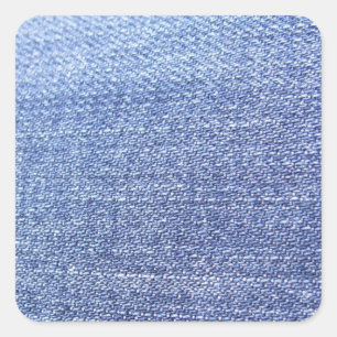 Imitate Blue Jeans Background Quadratischer Aufkleber