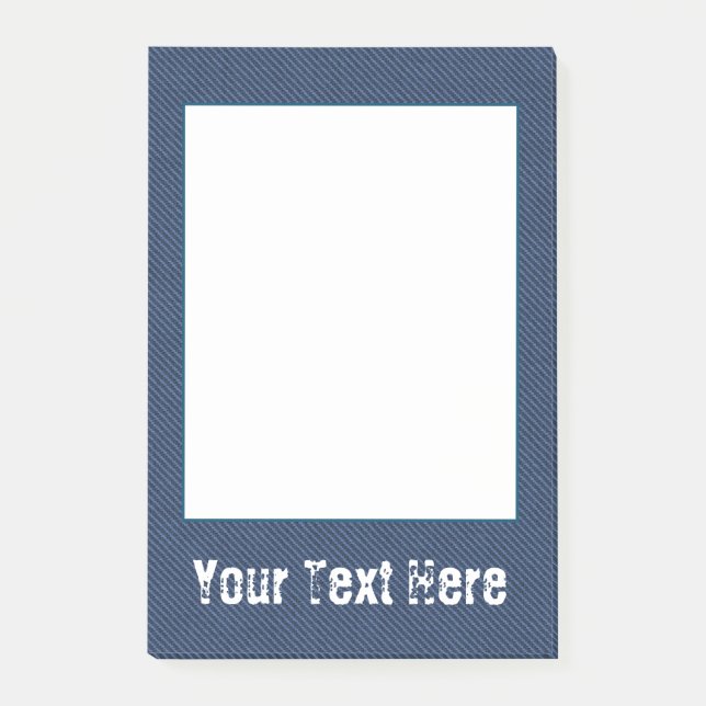 Imitate Blue Jeans Denim Custom Text Post Hinweise Post-it Klebezettel (Vorderseite)