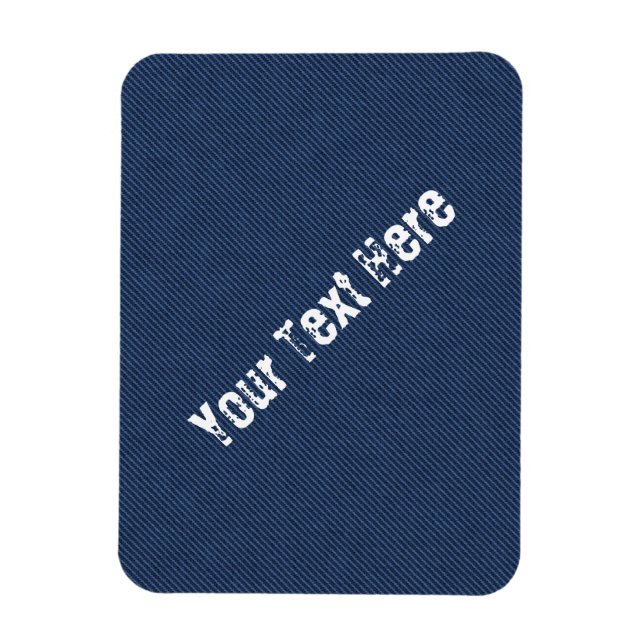 Imitate Blue Jeans Fabric Custom Text Magnet (Vertikal)