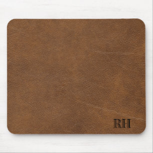 Imitate Brawn Leather Custom Mit Monogramm Initial Mousepad