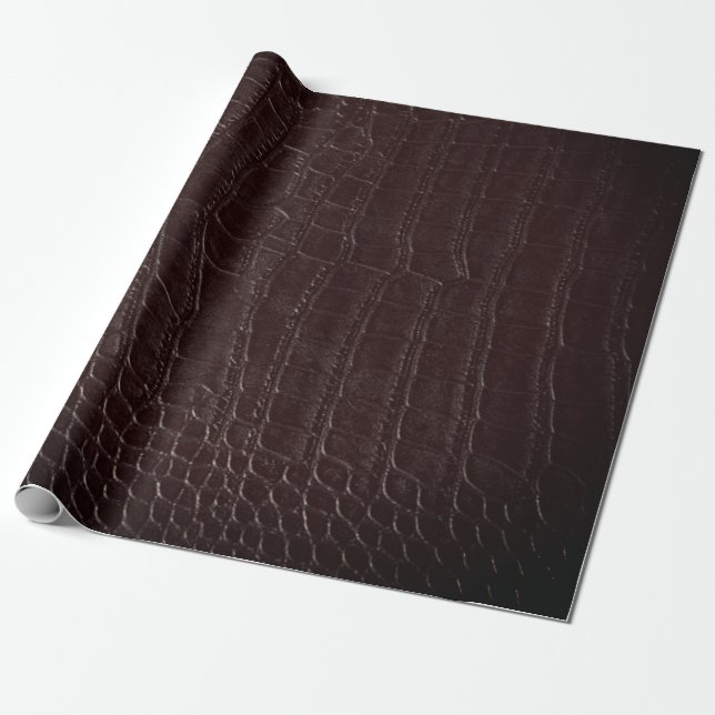 Imitate Brown Alligator Krokodile Leder Druck Geschenkpapier (Ungerollt)