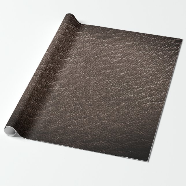 Imitate Brown Animal Leather Print Geschenkpapier (Ungerollt)