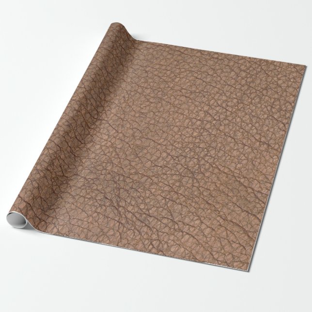 Imitate Brown Animal Leather Print Geschenkpapier (Ungerollt)
