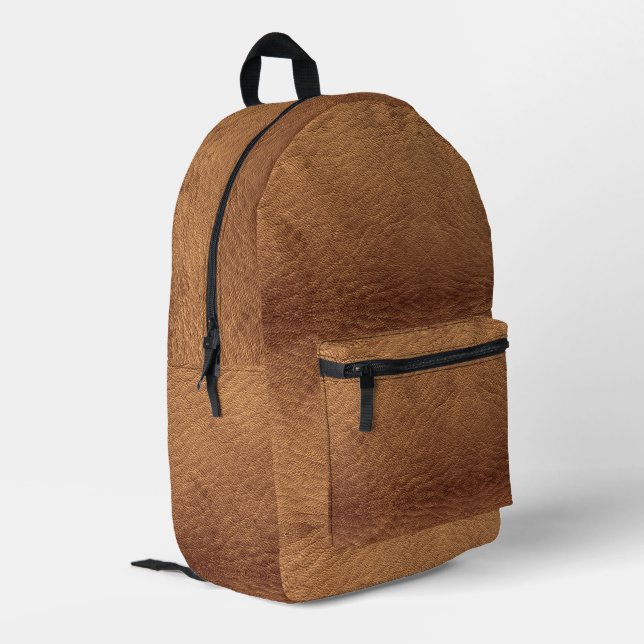 Imitate Brown Leather Bedruckter Rucksack (Rückseitige Ecke links)
