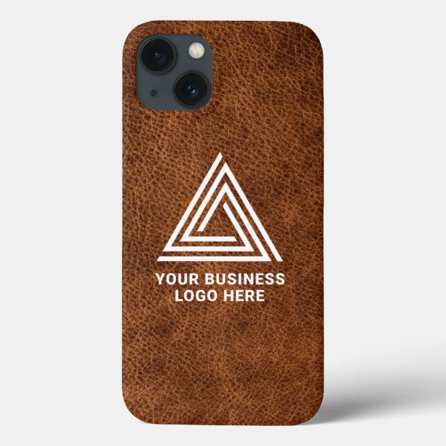 Imitate Brown Leather Modern Business Logo Case-Mate iPhone Hülle (Rückseite)