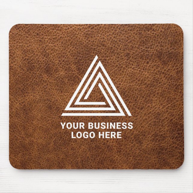 Imitate Brown Leather Modern Business Logo Mousepad (Vorne)
