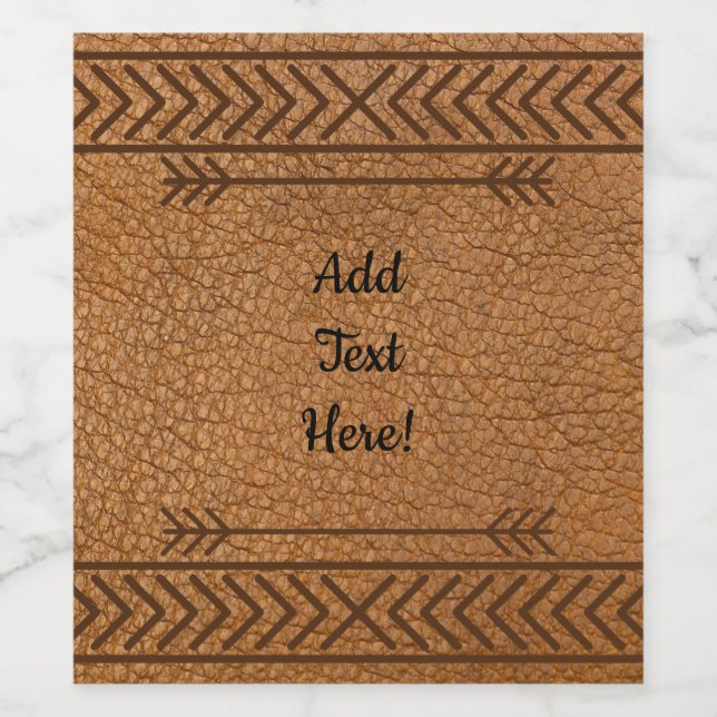 Imitate Brown Leather Weinetikett (Einzelnes Label)