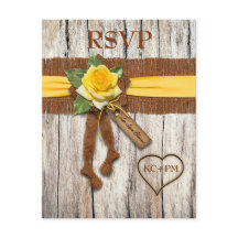 IMITATE Brünlein, Holz, Gelb-Rose-Hochzeitskarte