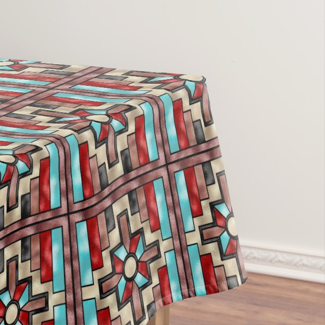 Imitate Buntglas Südwesten Muster Tischdecken (Beispiel)