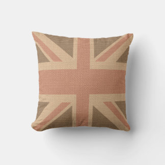 Imitate Burlap Jute Linen Look UK Flag Kissen