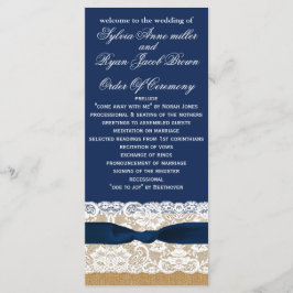 IMITATE Burlap, rustikale Hochzeitsprogramme Teelä Programm