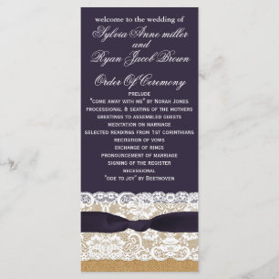 IMITATE Burlap, rustikale Hochzeitsprogramme Teelä Programm