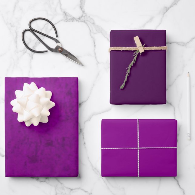 Imitate Burst von Lila Velvet Geschenkpapier Set (Vorderseite)