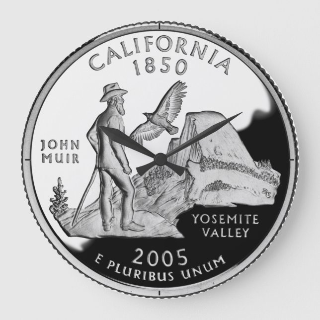 Imitate California Staat Quarter Yosemite Valle Mu Große Wanduhr (Vorderseite)