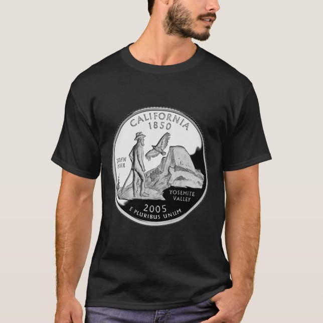 Imitate California Staat Quarter Yosemite Valle Mu T-Shirt (Vorderseite)