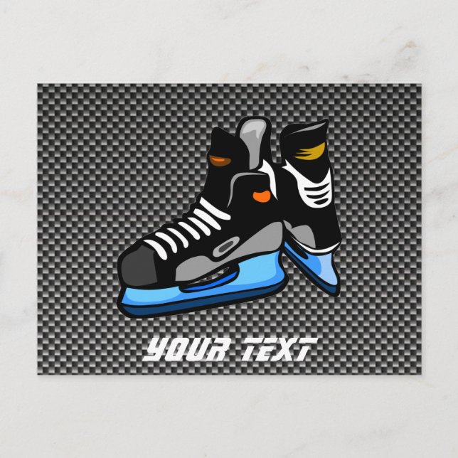 Imitate Carbon Fiber Hockey-Skate Postkarte (Vorderseite)