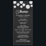 Imitate Chalkboard hängende Lanterns Rustikales Me Menükarte<br><div class="desc">Rustikale Speisekarte mit weißen Laternen auf dem Imitat Chalkboard Hintergrund. Diese Karte ist Teil einer Hochzeitssuite "Hanging Paper Lanterns". Passende Artikel und andere Farben sind verfügbar.</div>