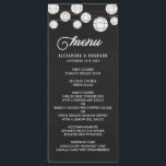 Imitate Chalkboard hängende Lanterns Rustikales Me Menükarte<br><div class="desc">Rustikale Speisekarte mit weißen Laternen auf dem Imitat Chalkboard Hintergrund. Diese Karte ist Teil einer Hochzeitssuite "Hanging Paper Lanterns". Passende Artikel und andere Farben sind verfügbar.</div>