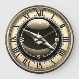 Imitate Compass Clock Große Wanduhr