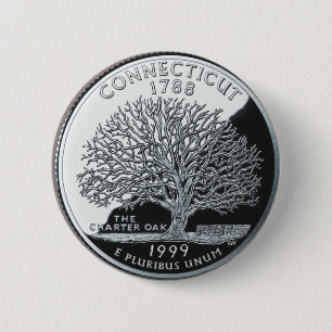 Imitate Connecticut Staat Quarter Charterbaum Button