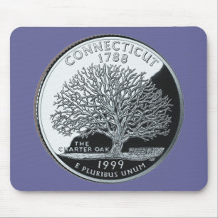 Imitate Connecticut Staat Quarter Charterbaum Mousepad