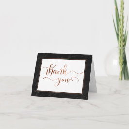 Imitate Copper Foil Script Vielen Dank & Black Mar Dankeskarte
