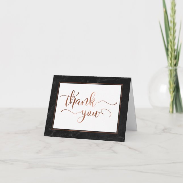 Imitate Copper Foil Script Vielen Dank & Black Mar Dankeskarte (Vorderseite)