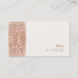 IMITATE Copper Sequin Salon Referenz Kundenwerbung Empfehlungskarte